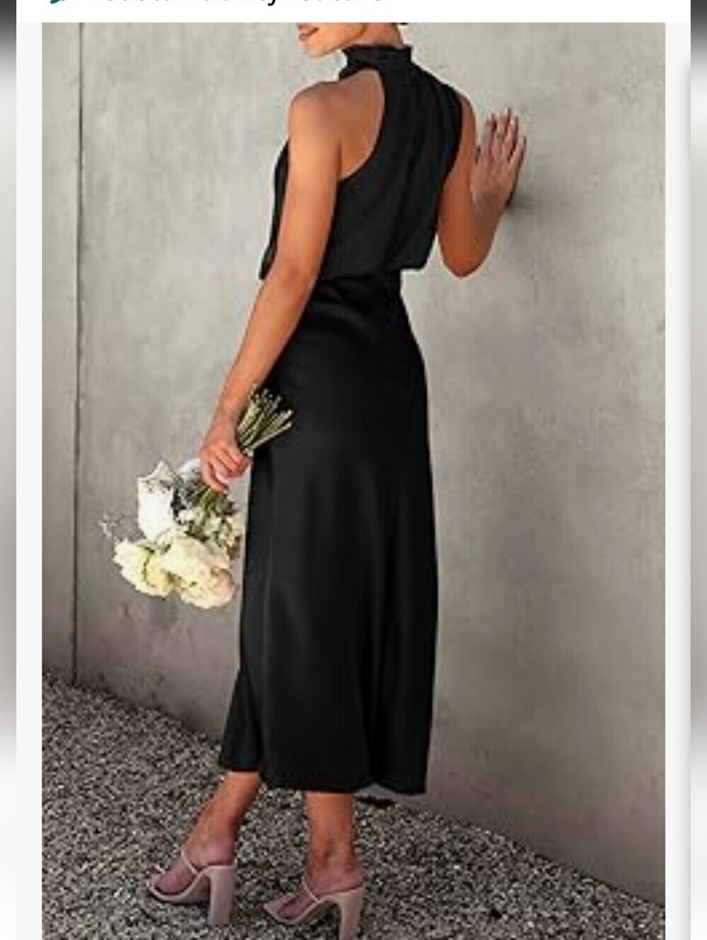 Draped One-Shoulder Black Dress NWT SMALL - Picture 3 of 16